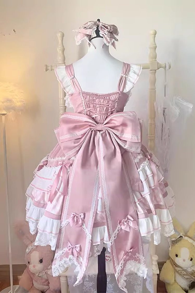 Heartbeat Floral Sleeveless Bow Lace Sweet Lolita Dress