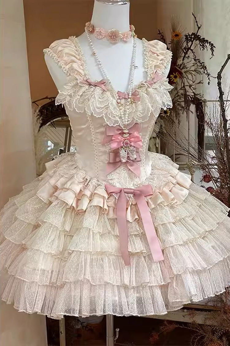Ballet Style Multi-Layer Dress with Ruffles - Romantic