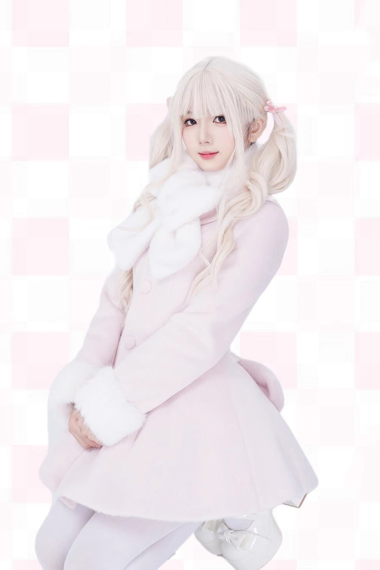 First Love Faux Fur Trimmed Wool Sweet Lolita Winter Coat for Autumn and Cold Seasons