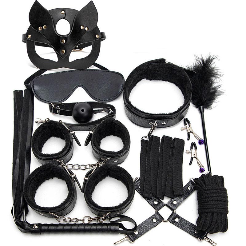 Black Leather Maid Accessories 11 Piece Set