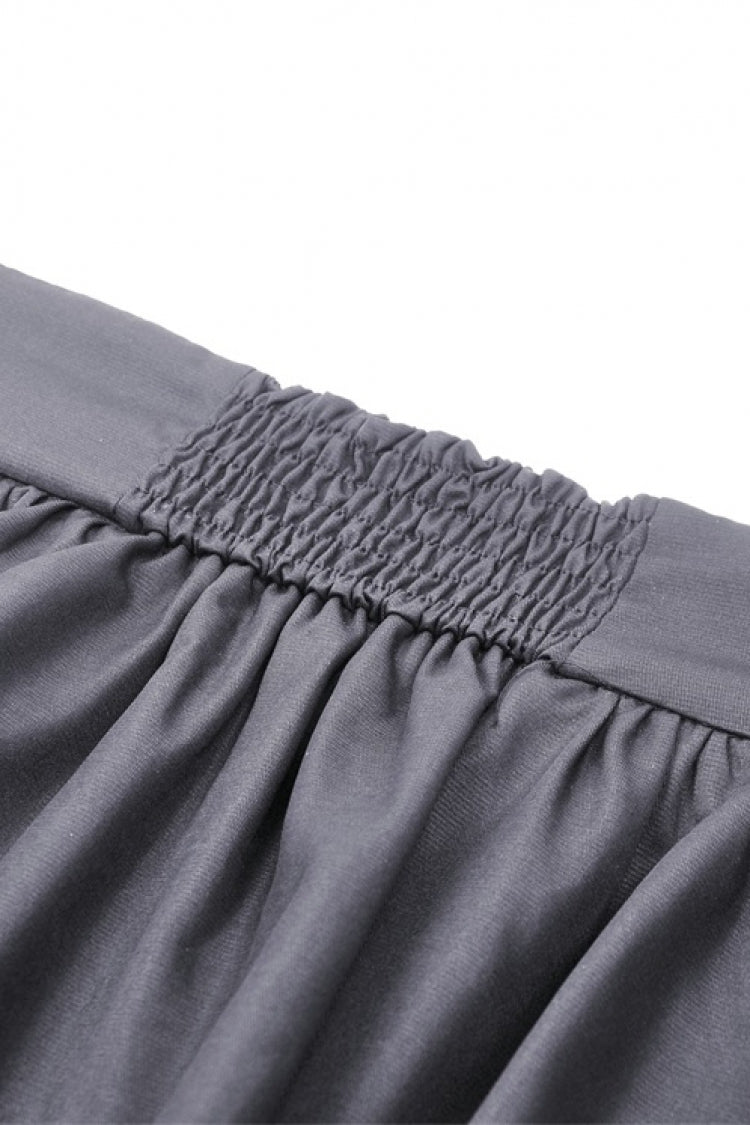 High-Waisted Pleated Gothic Long Skirt for Women
