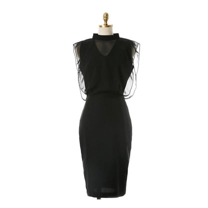 Classy Elegant Mesh Black Dress