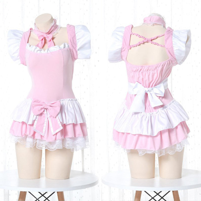 Kawaii Lolita Bow Knot Lace Hem Dress