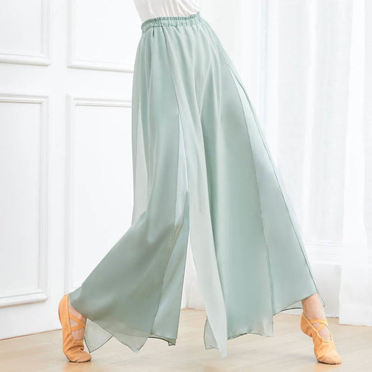 Flowy Chiffon Split Wide Leg Pants