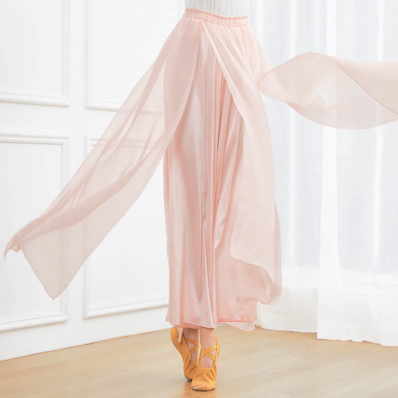 Flowy Chiffon Split Wide Leg Pants