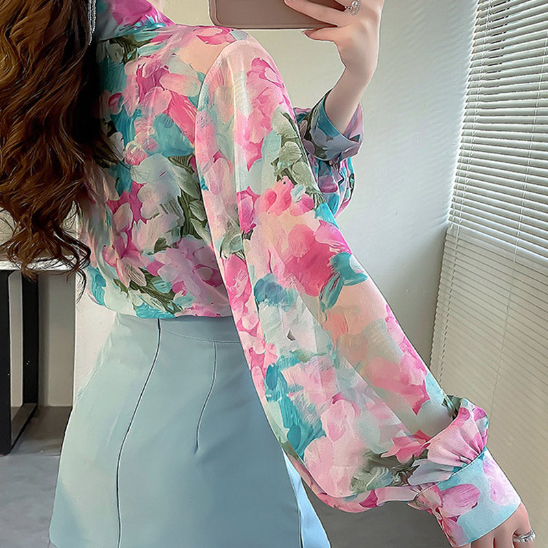 Fashion Flowers Colorful Long Sleeve Shirt