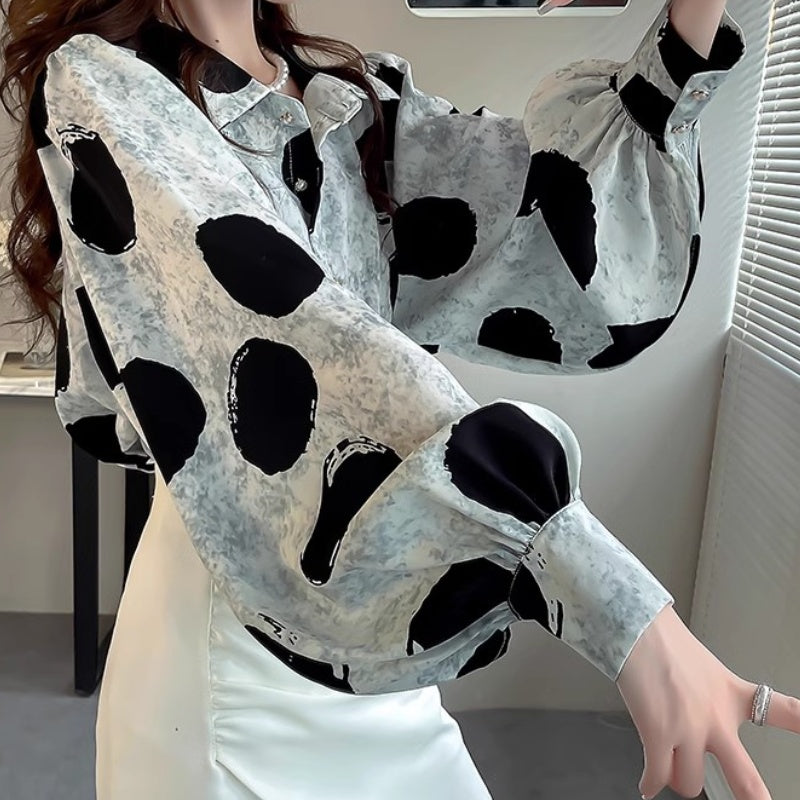 Polka Dots Long Sleeve Fashion Shirt