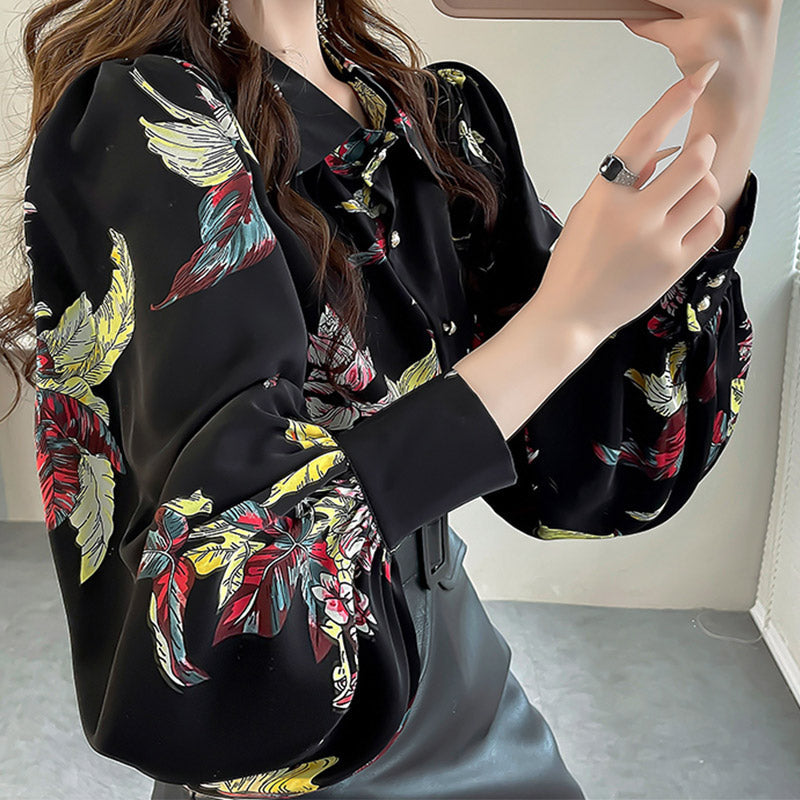 Plumage Black Long Sleeve Fashion Shirt