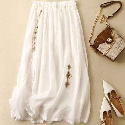 Retro Ethnic-Style Embroidery Skirt