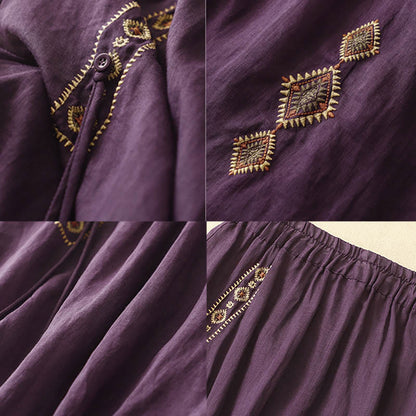 Retro Ethnic-Style Embroidery Skirt