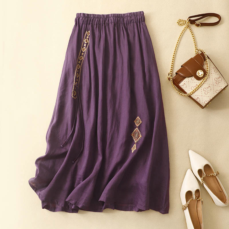 Retro Ethnic-Style Embroidery Skirt