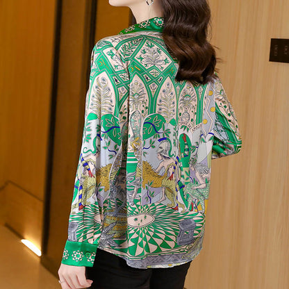 Green Vintage Long Sleeve Shirt