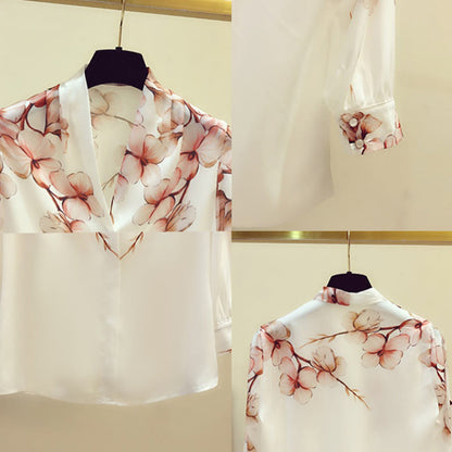 Pink Flowers Print Shirt