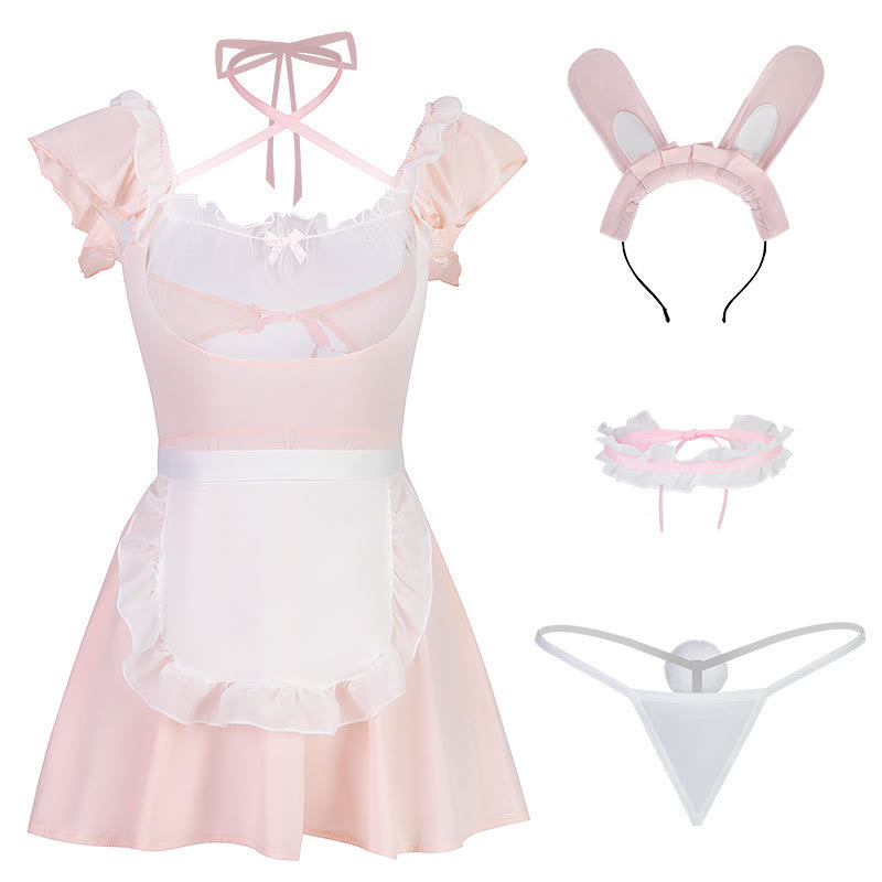 Pink Bunny Maid Uniform Lingerie Dress