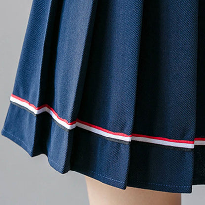 Casual High Waist Pleated Skirt