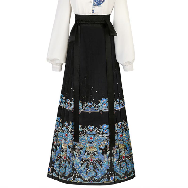 Plumage Embroidery Shirt Flower Tapestry Skirt