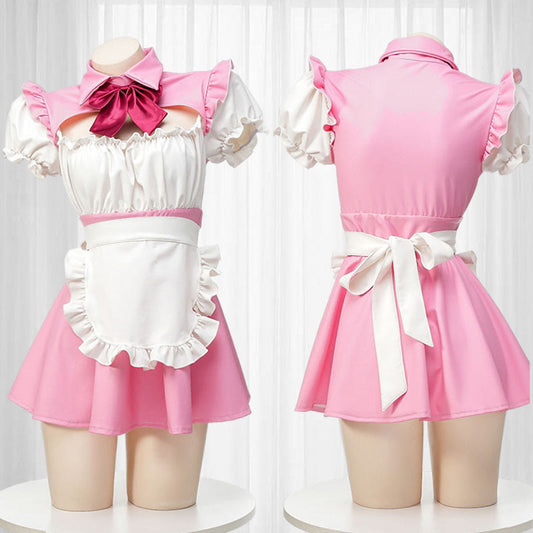 Cute Pink Sexy Maid Uniform Lingerie Dress