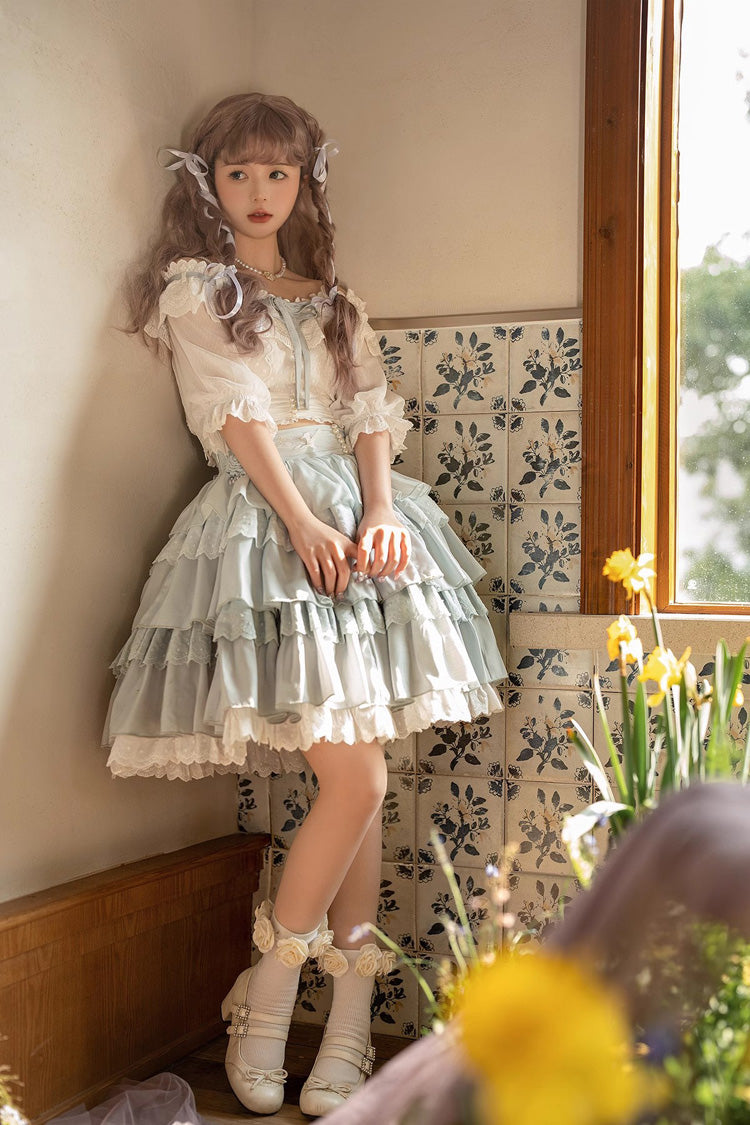 Flower Language Layered Skirt Set - Sweet Lolita