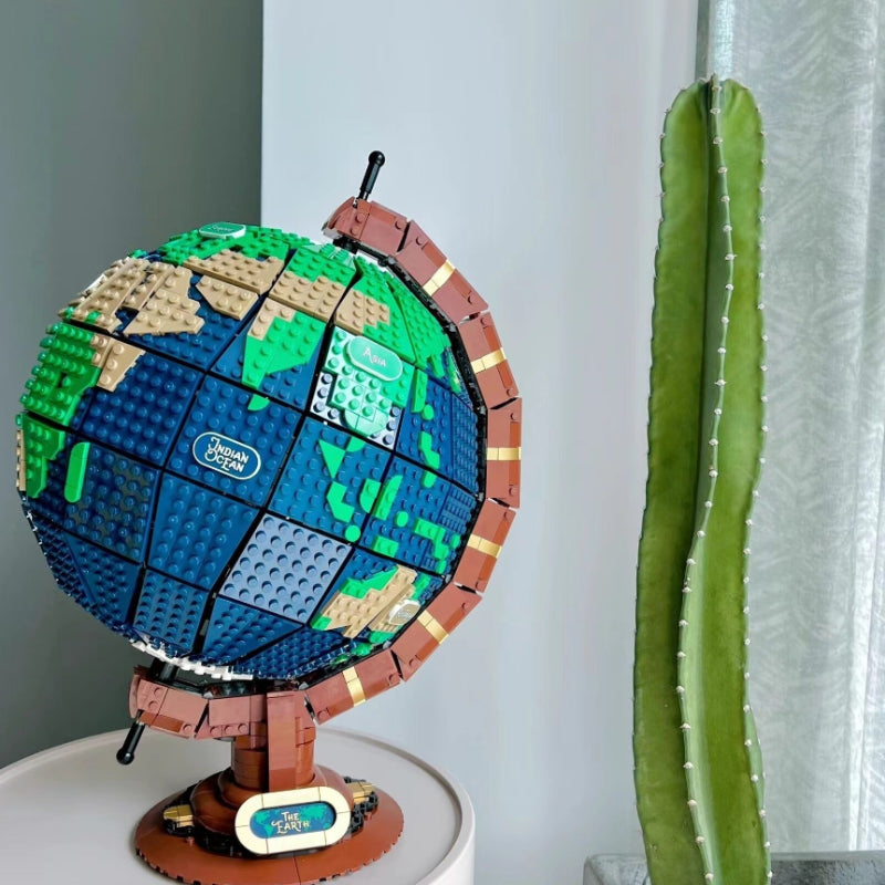 World Globe Map Earth Build Block - Heartzcore