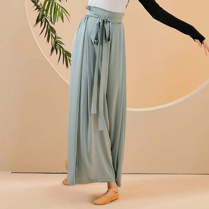 Vintage High Waist Flowy Wide Leg Casual Pants