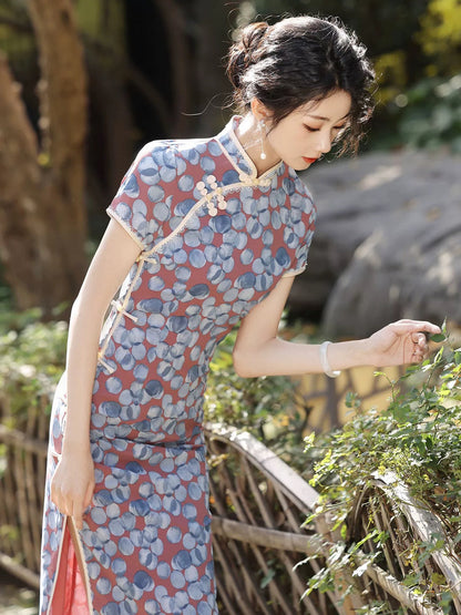 Retro Floral Cheongsam Dress