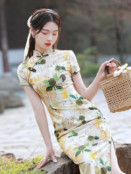 Classic Floral Cheongsam Set