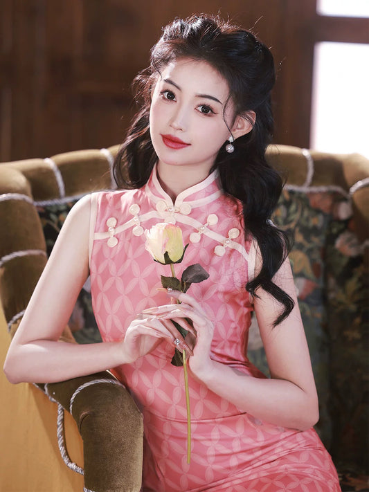 Pink Elegant Cheongsam