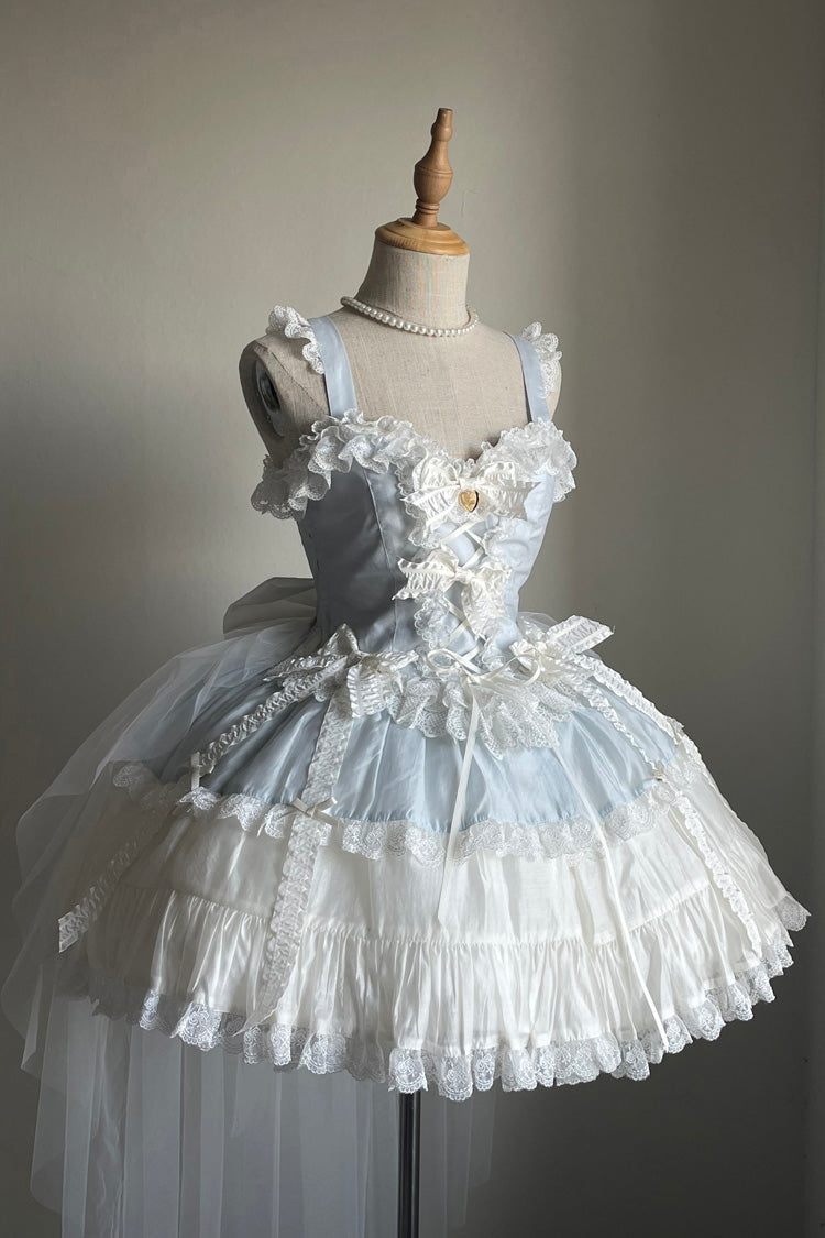 Sweetheart Splolita Ruffle Bow Corset Sweet Lolita Skirt Set
