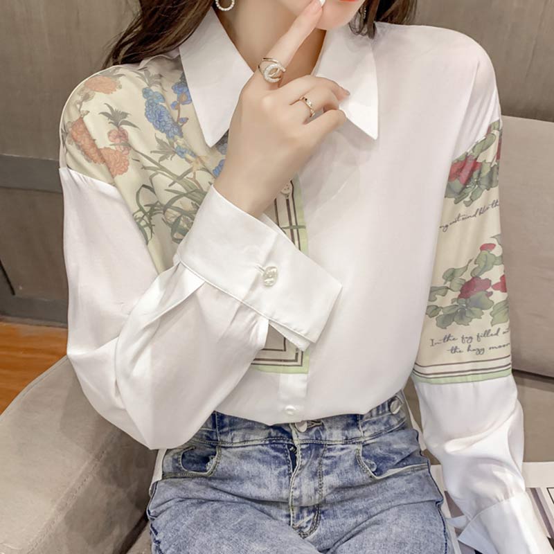 Sweet Floral Loose Lapel Shirt