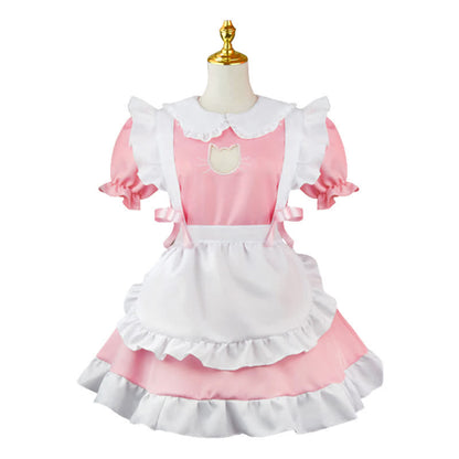 Lolita Doll Collar Kitty Hollow Out Ruffled Maid Dress