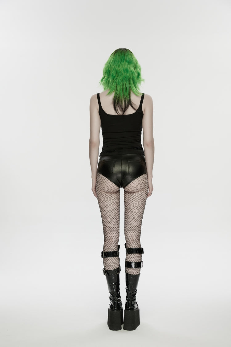 High-Waisted Studded Punk Shorts for Women