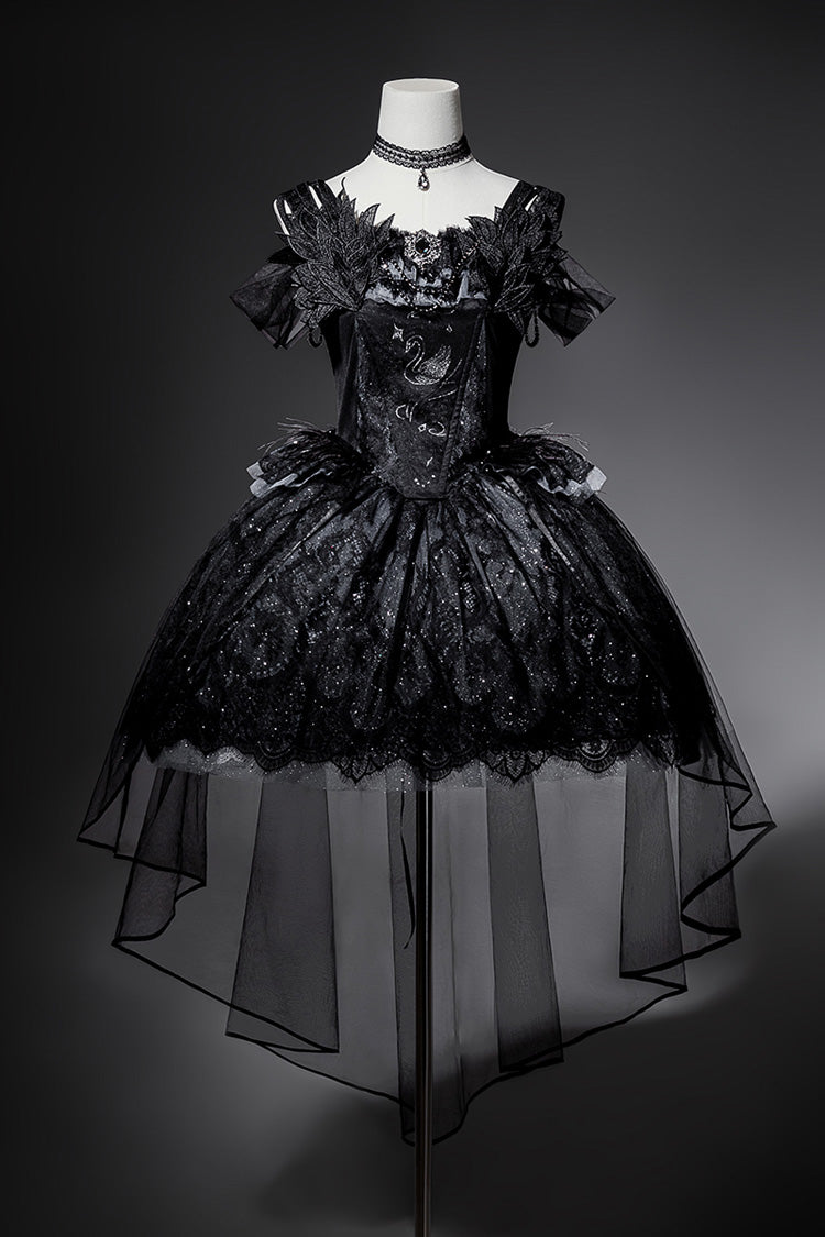 Jsk Dress with Ruffle Embroidery and Bowknot Details