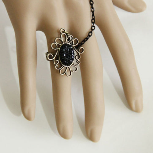 Festive Pearl Lace Gothic Ring Bracelet