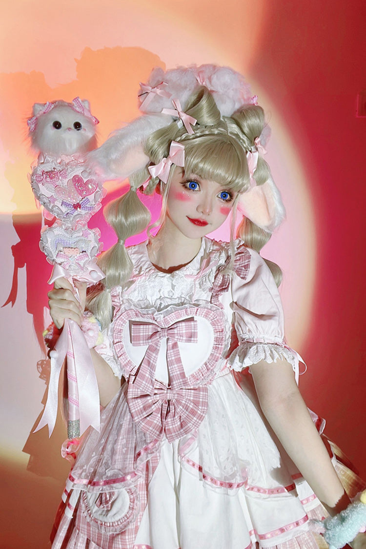 Valentine's Day JSK with Layered Print & Bow Accents