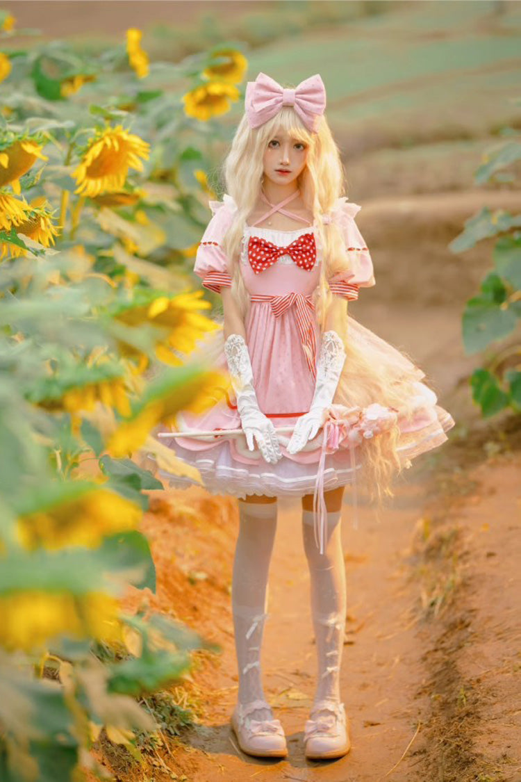 Sweetheart Bobo Magical Girl Sweet Lolita Short Sleeve Ruffle Dress 3 Colors
