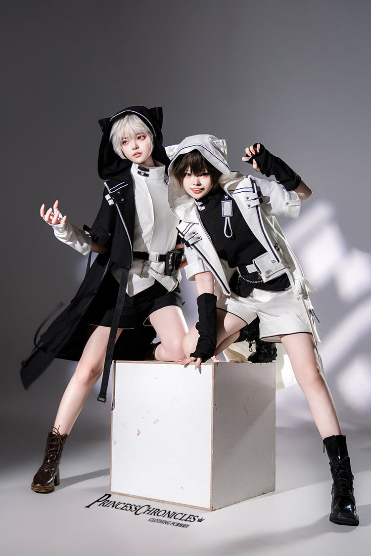 Cat Ear Coat in Black Ouji Prince Fashion with Functional Details
