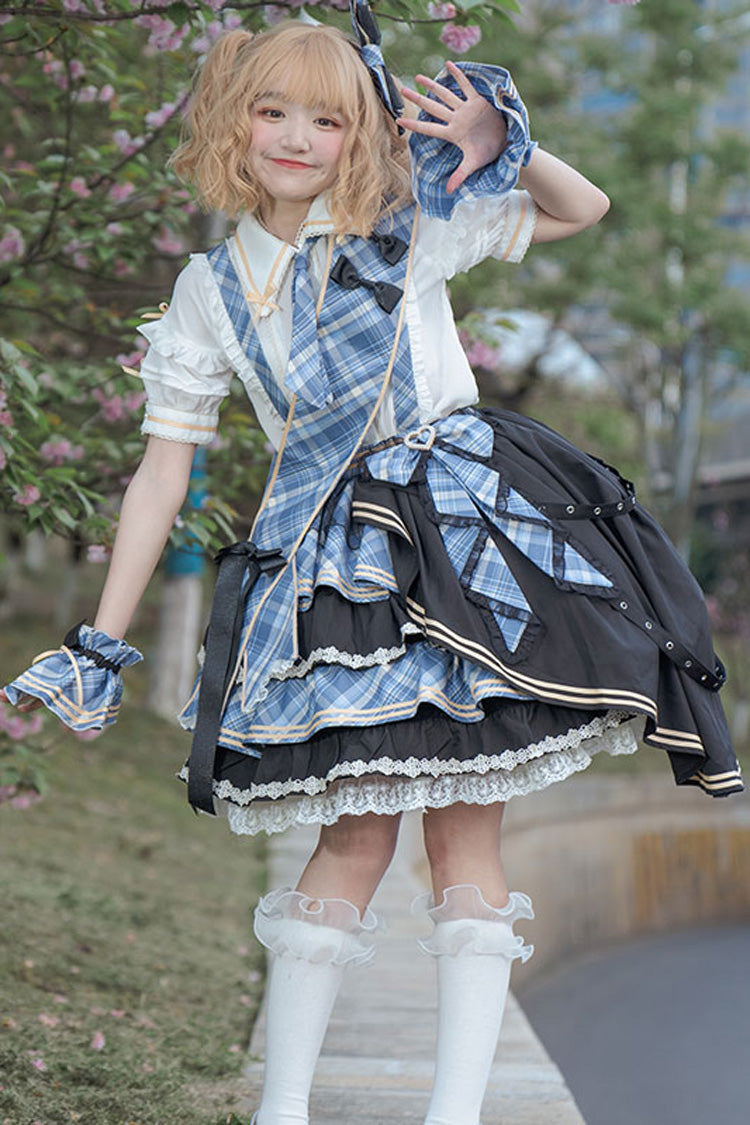 Printed Ruffled Bow Sweet Skirt Ensemble - 3 Colors