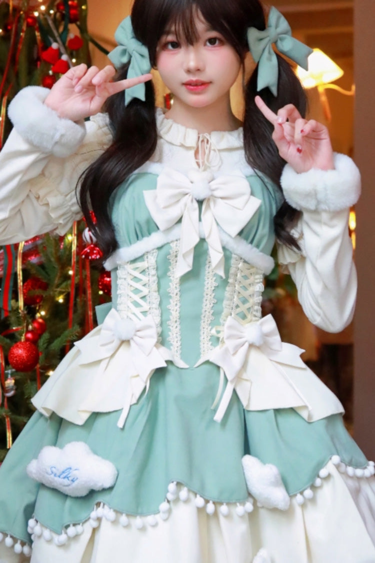Princess Sweet Lolita Multi-Layer Jsk Dress with Bowknot 3 Colors