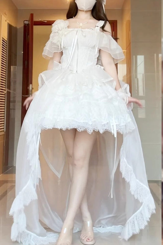 Rose Memoirs Lace Sweet Skirt Set