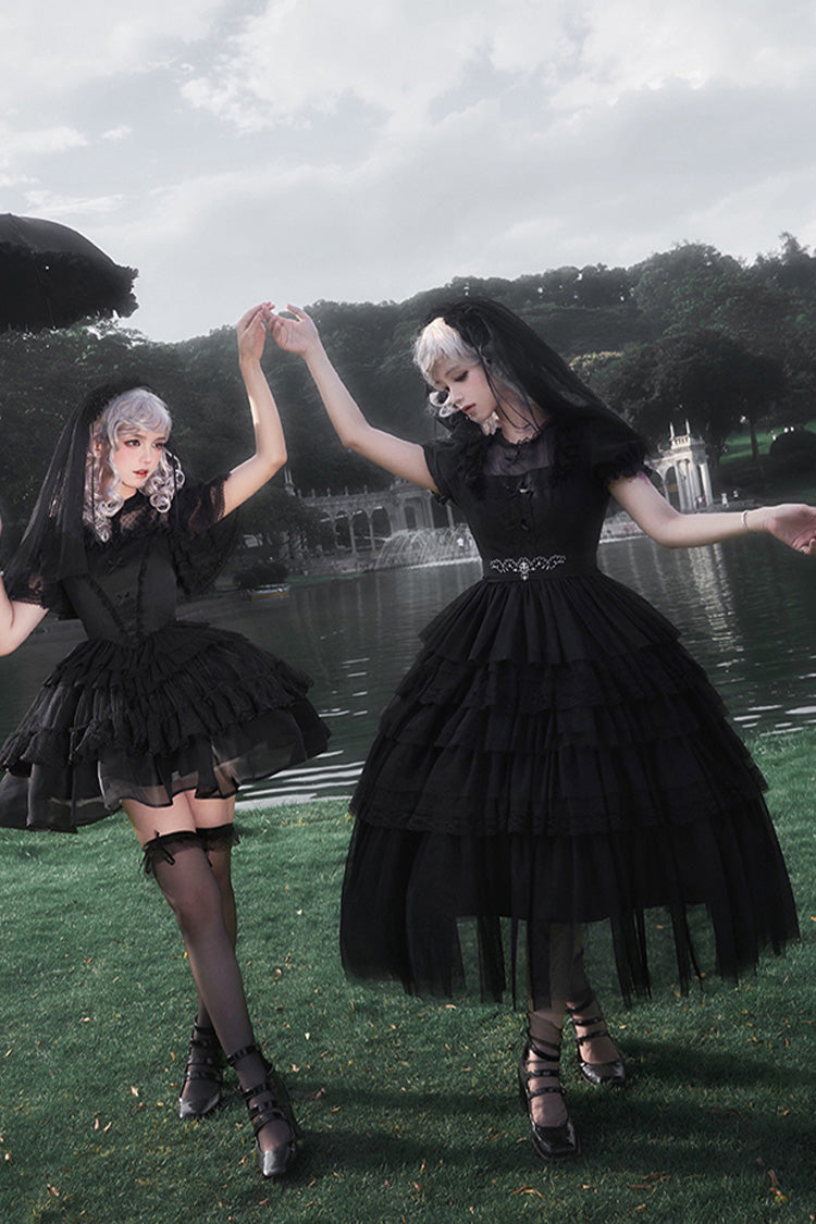 Gothic Lolita Drawstring JSK with Ruffle Details