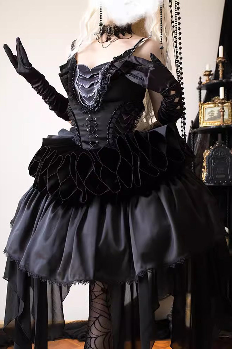 Gothic Lace-Up Elegant Lolita Dress