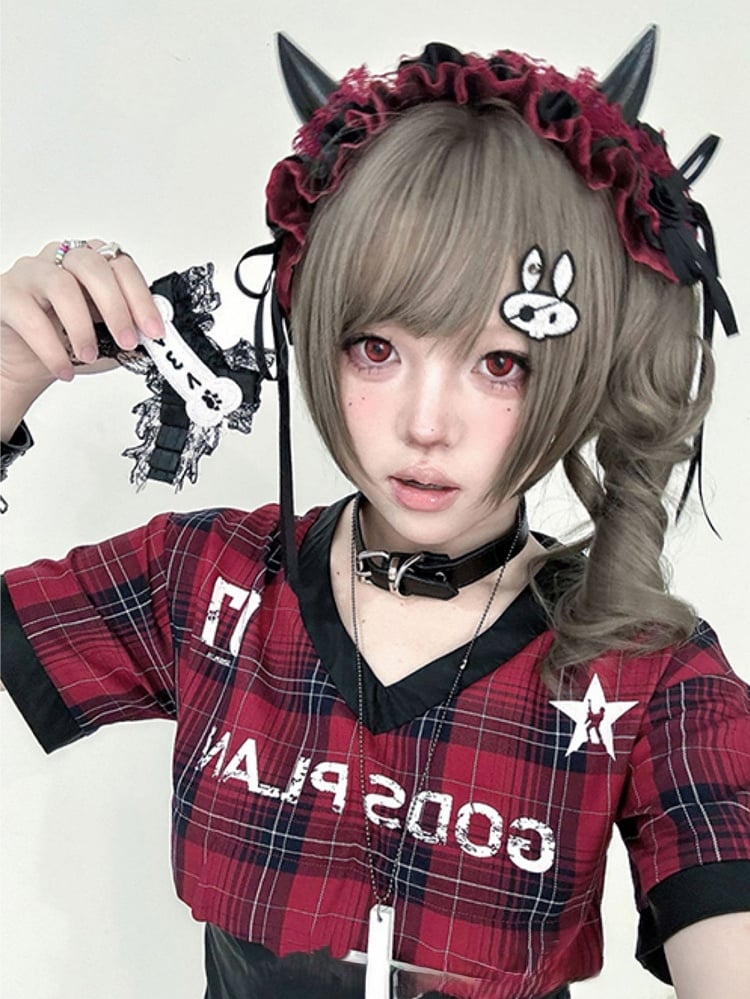 Synthetic Claw Ponytail Brown 30CM Wig Clips Length Double Gray With