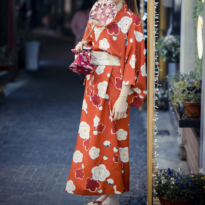 Aesthetic Cherry Blossoms Print Kimono Dress