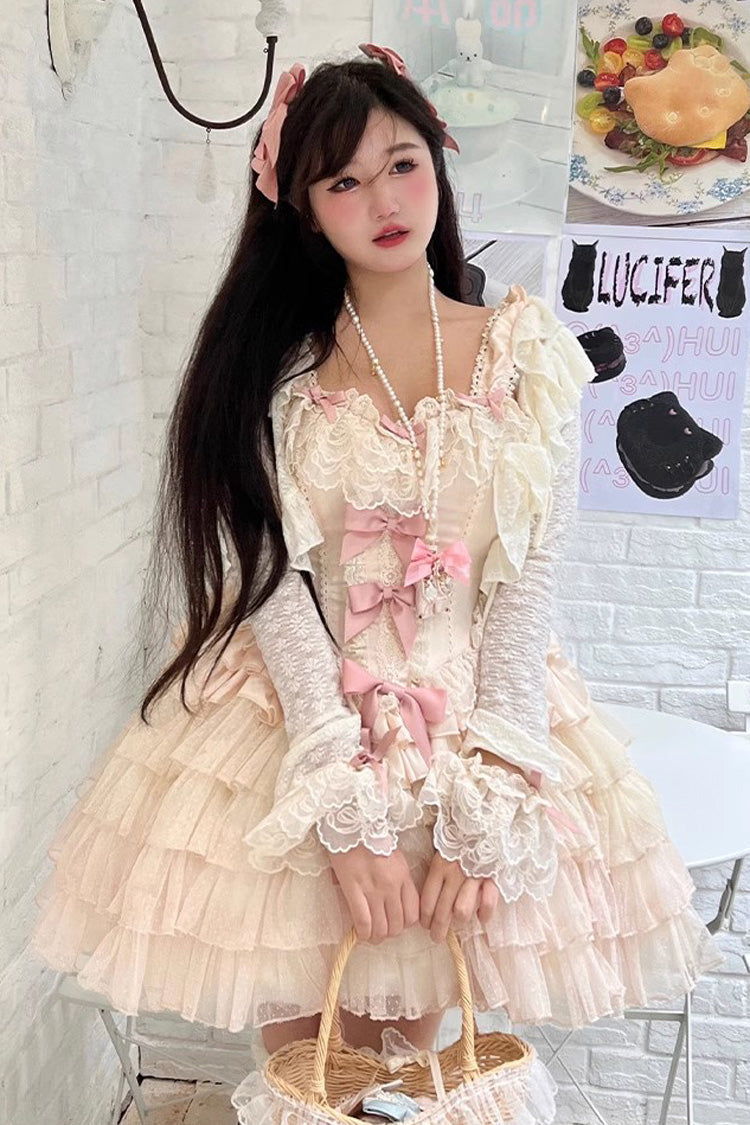 Ballet Style Multi-Layer Dress with Ruffles - Romantic