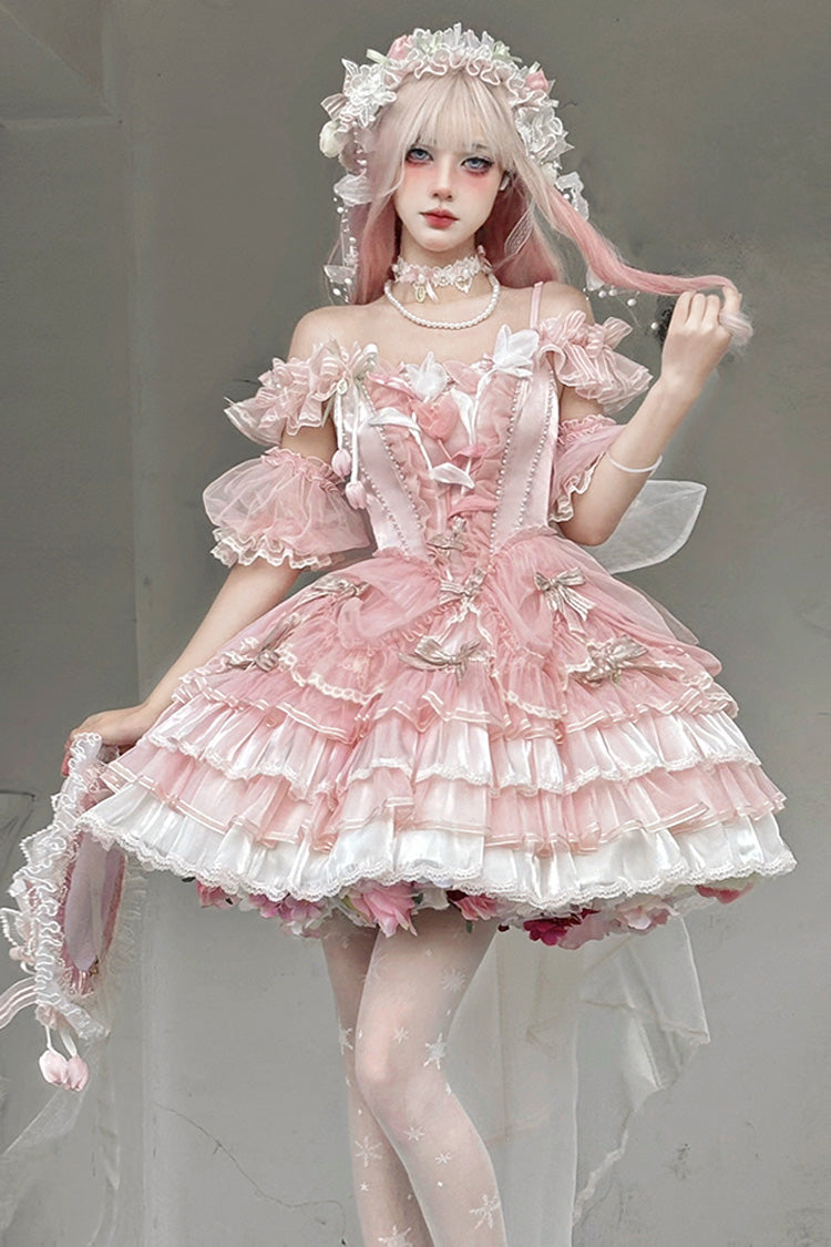 Tulip & Wind Chime JSK with Multi-Layer Ruffles & Bow