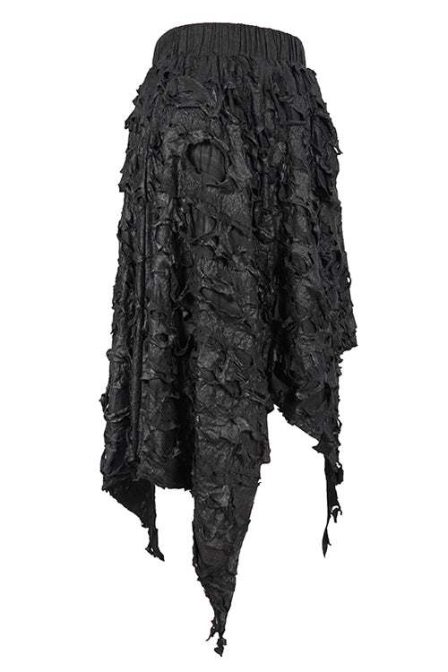 Tattered Hem Asymmetric Punk Skirt for Women