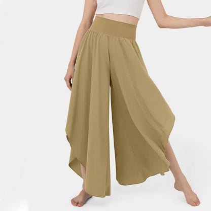 Irregular High Waist Flowy Wide Leg Casual Pants