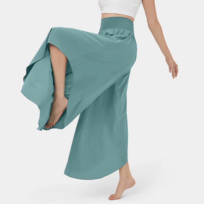 Irregular High Waist Flowy Wide Leg Casual Pants