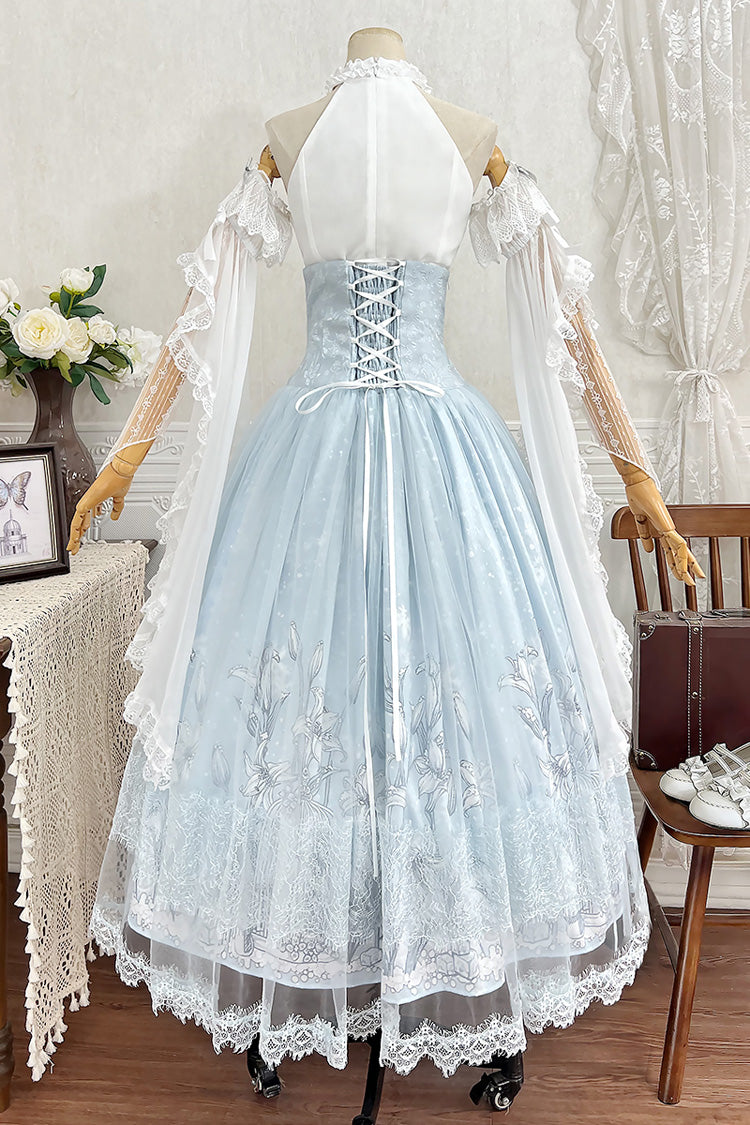 Snow Lily Hanayome Embroidery Skirt Set