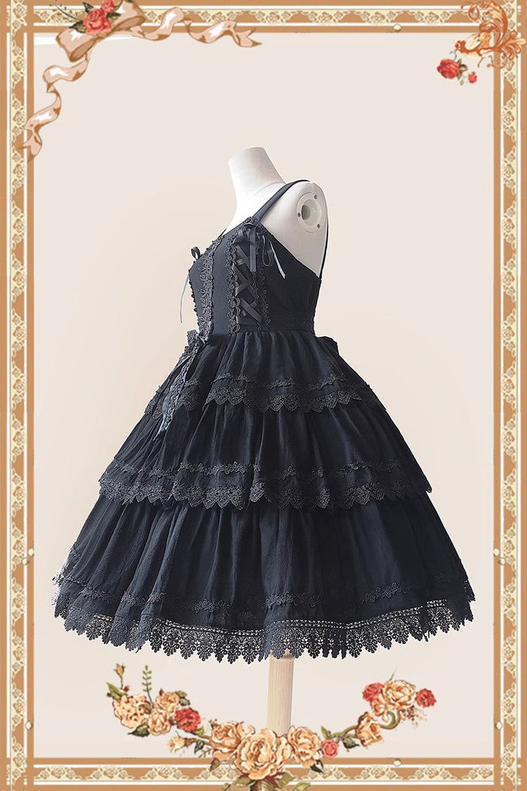 Three-Tier Sleeveless Ribbon Sweet Lolita Cake Dress